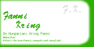 fanni kring business card